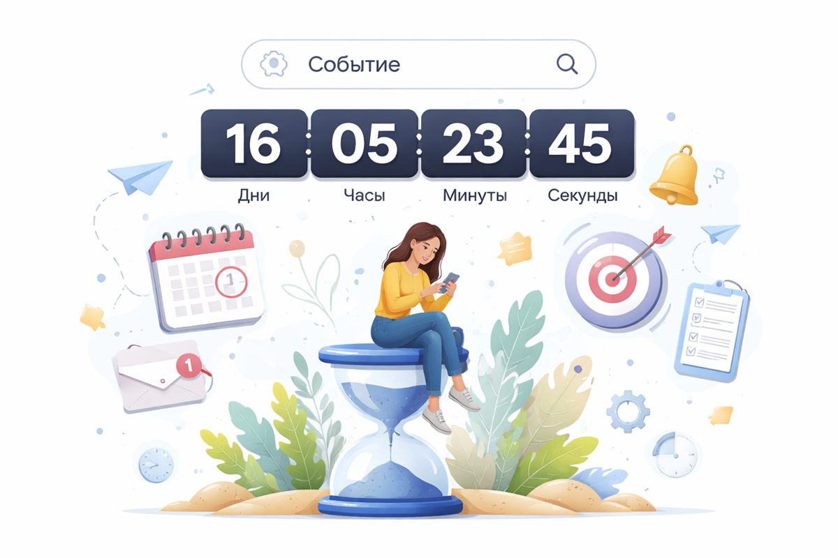 Часы со стрелками онлайн — иллюстрация к калькулятору