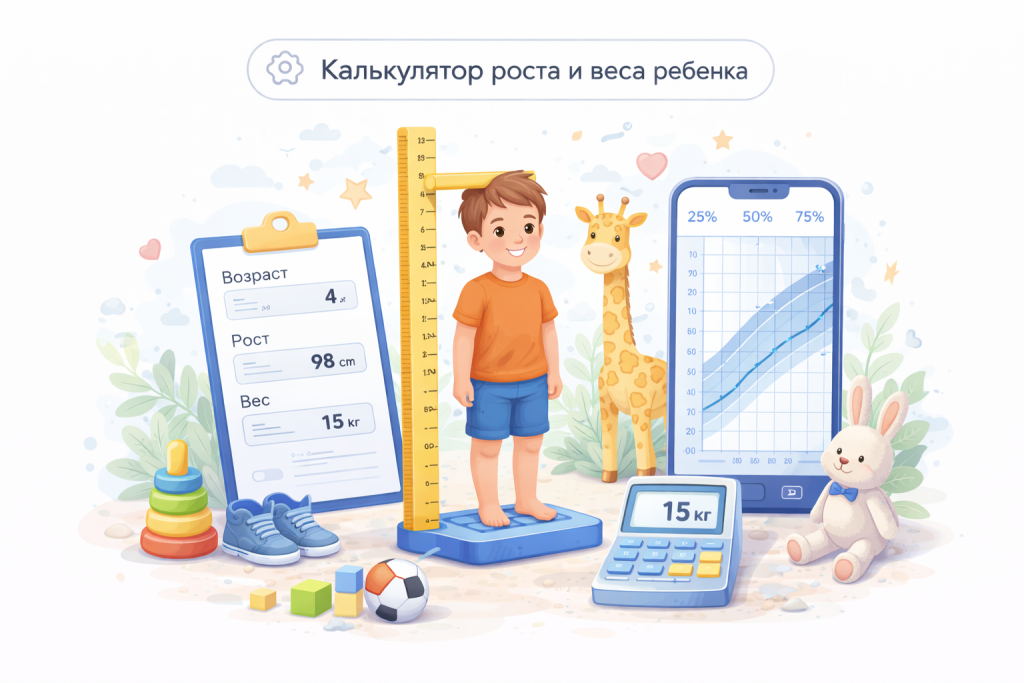 Калькулятор роста и веса ребёнка