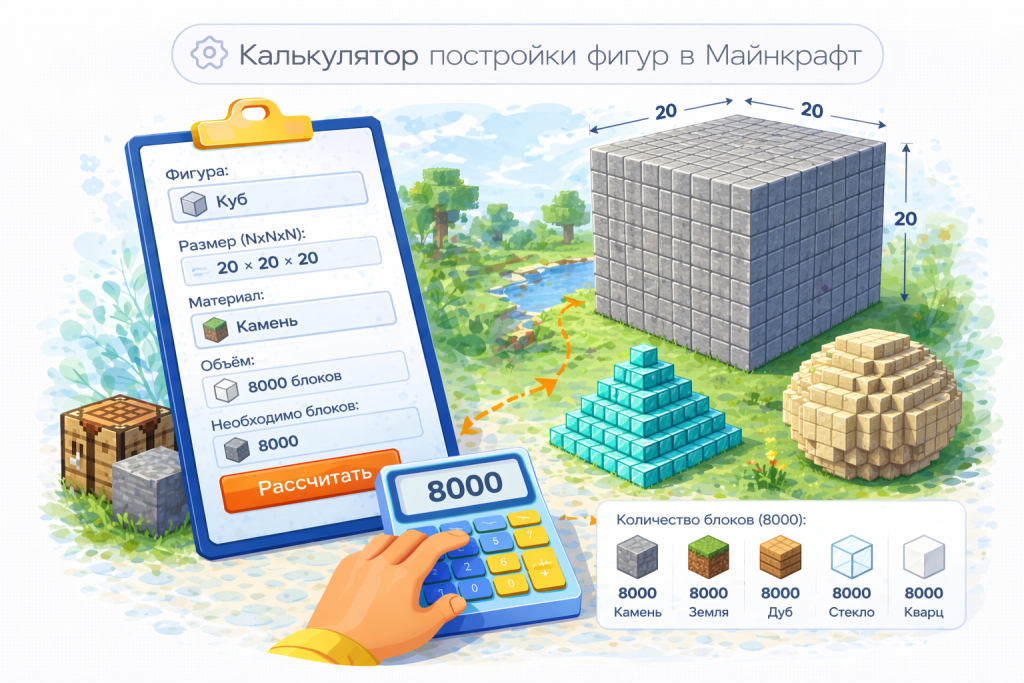 Калькулятор форм в Майнкрафт