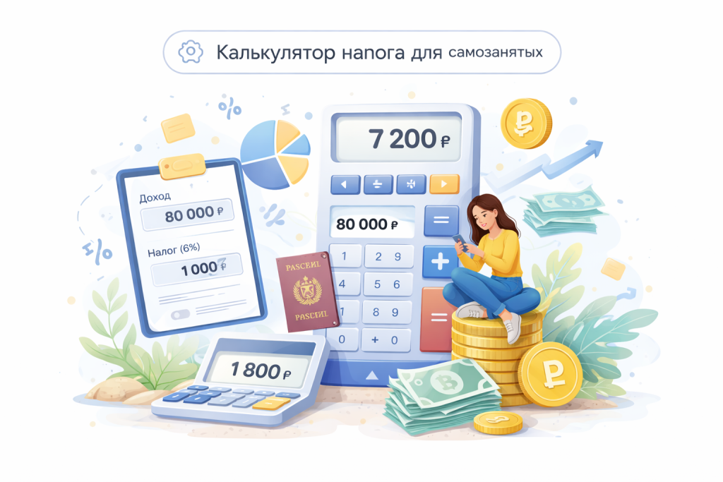 Калькулятор налога на самозанятых (НПД)
