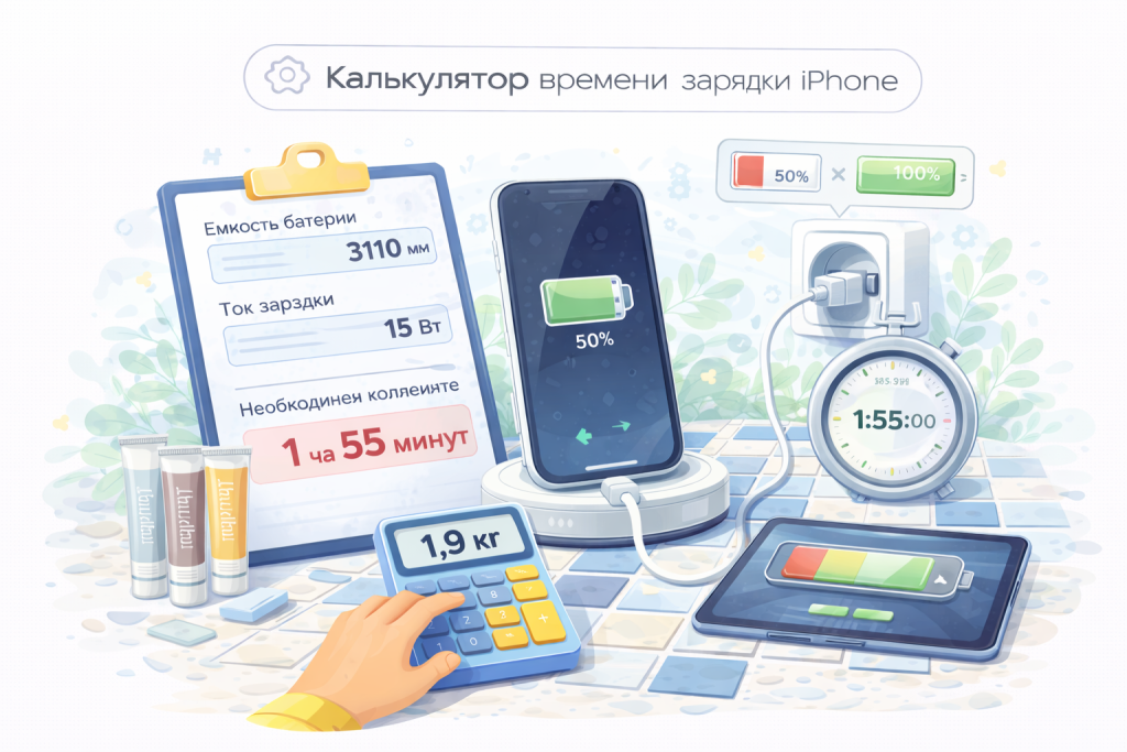 Калькулятор времени зарядки iPhone