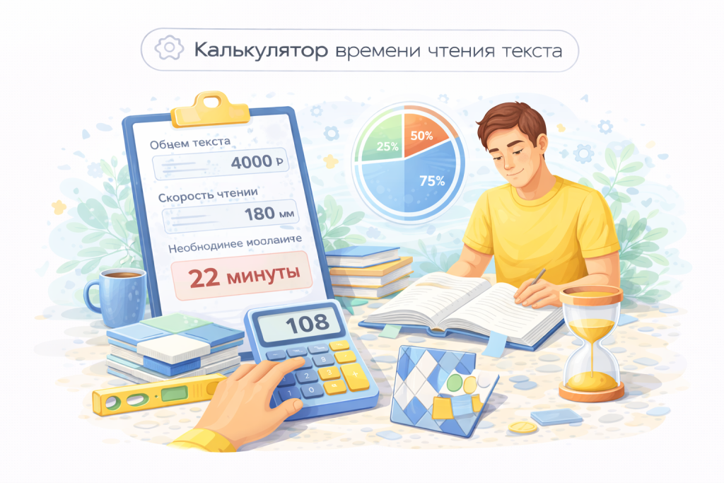 Калькулятор времени чтения текста