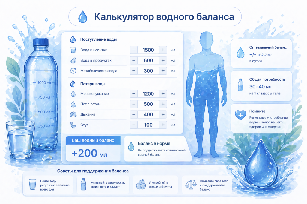 Калькулятор водного баланса