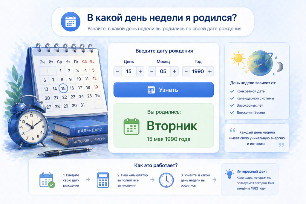 В какой день недели я родился