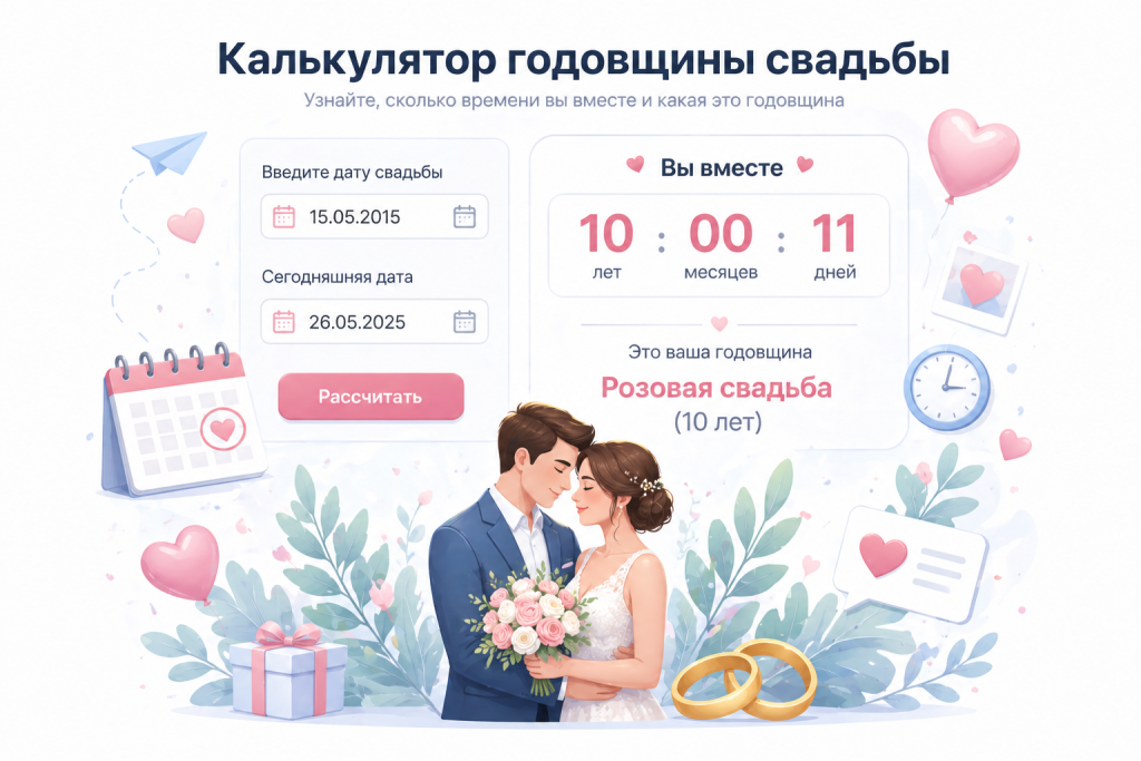 Калькулятор годовщины свадьбы
