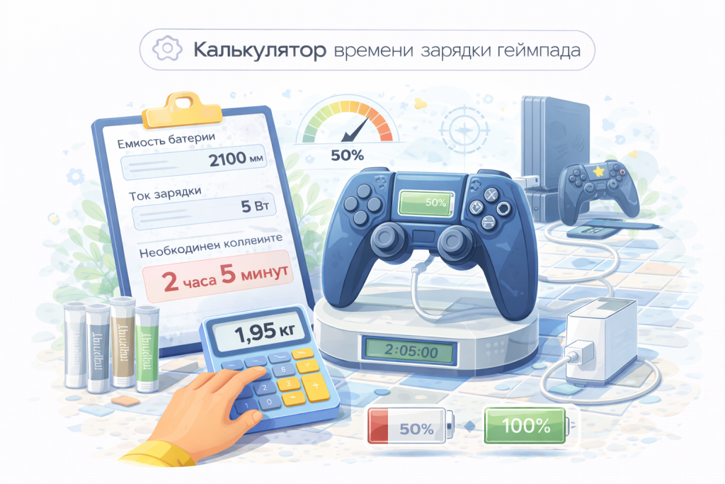 Калькулятор времени зарядки геймпада