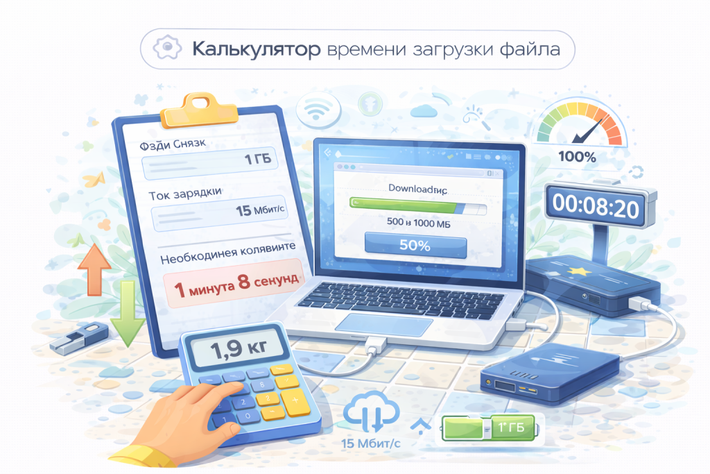 Калькулятор времени загрузки файла