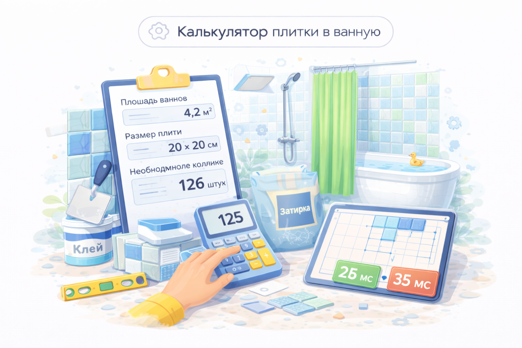 Калькулятор плитки в ванную комнату