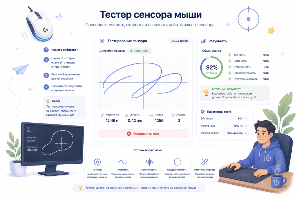 Тест сенсора мыши