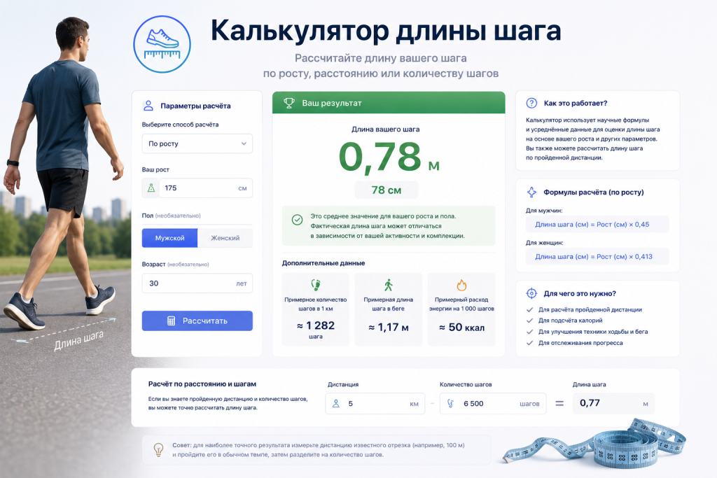 Калькулятор длины шага