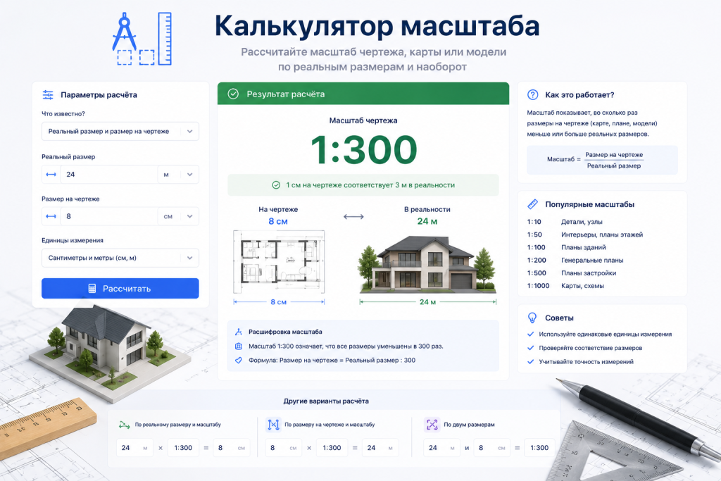 Калькулятор масштаба