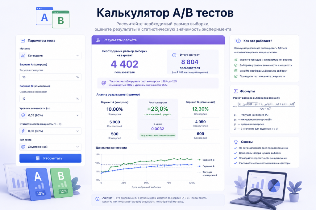 Калькулятор А/Б тестов