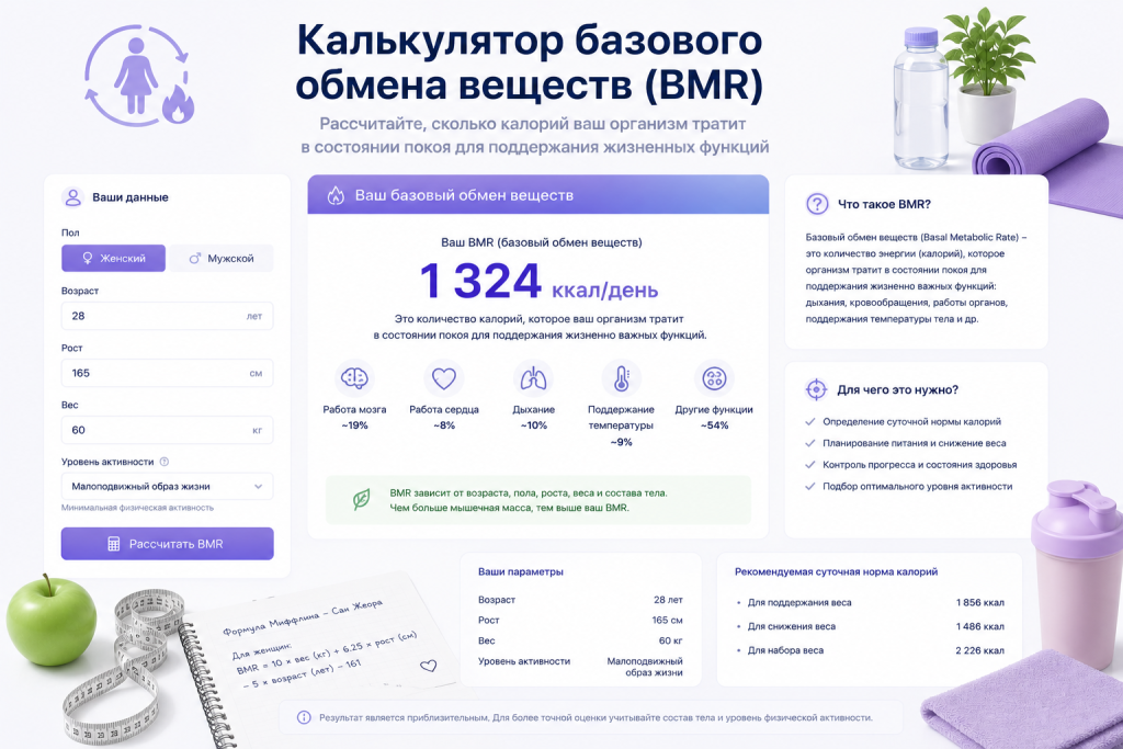 Калькулятор базового обмена веществ