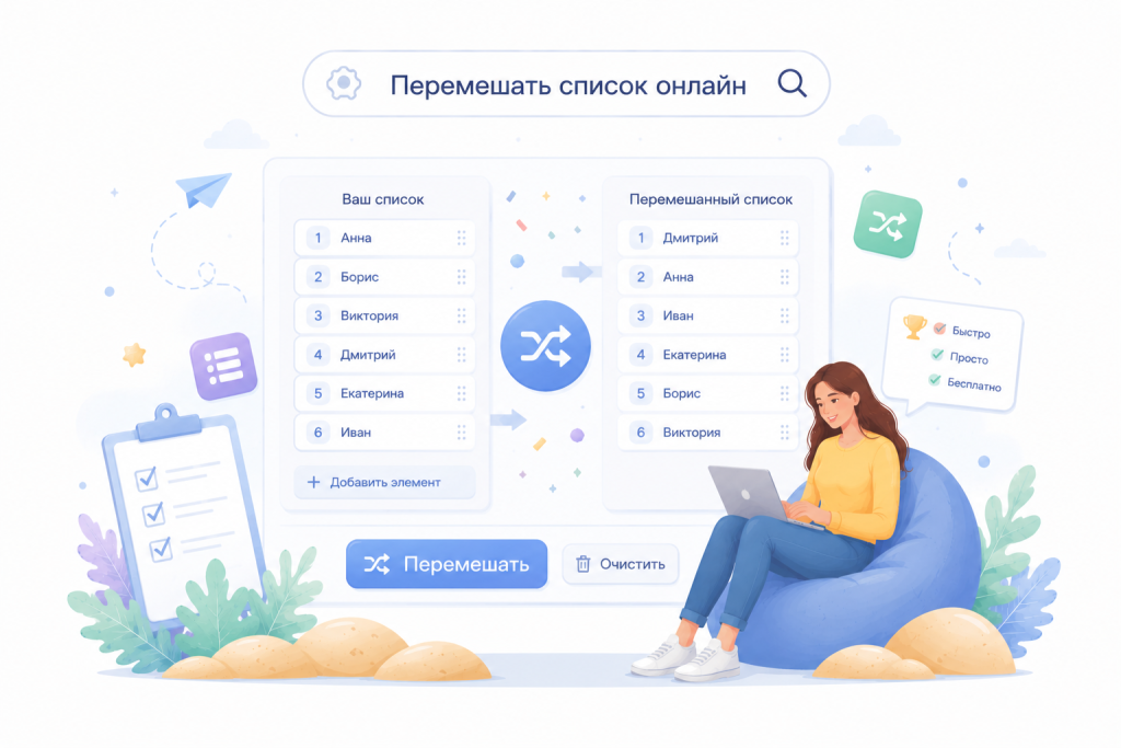 Перемешать список онлайн