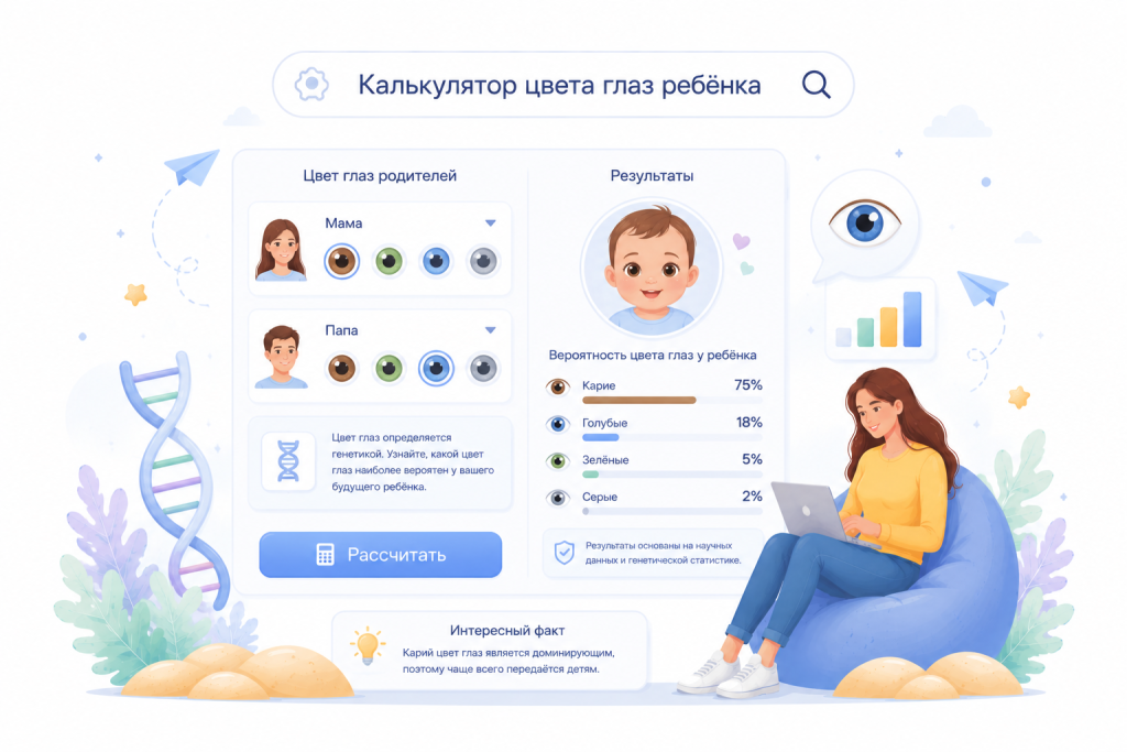 Калькулятор цвета глаз ребёнка