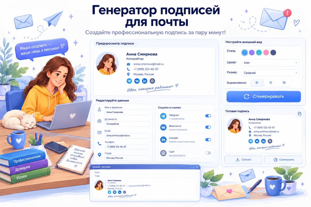 Генератор подписей почты